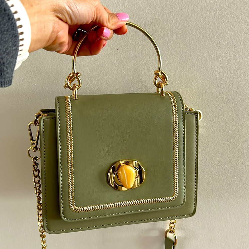 Cute small handbag Purse crossbody chain Green New